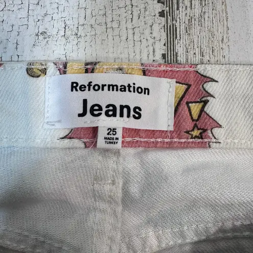 Reformation Comic High Rise Straight Jeans | White | Button Fly | Size 25 | Rare