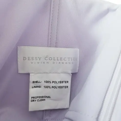 Dessy Collection Vivian Diamond Fit & Flare Long Gown Slit Bridesmaid Wedding Purple Size 10