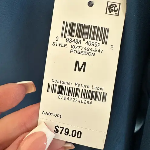 Inc international INC Blue Chiffon Tie-Back Dress | Size M