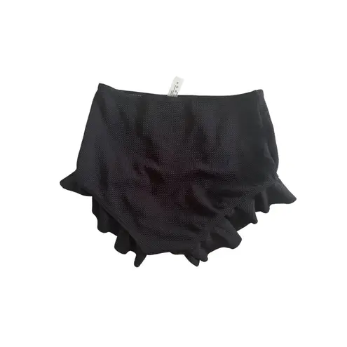 BLACK Ruffle Bikini Boyshorts Swim Bottom Size Medium NEW NWOT