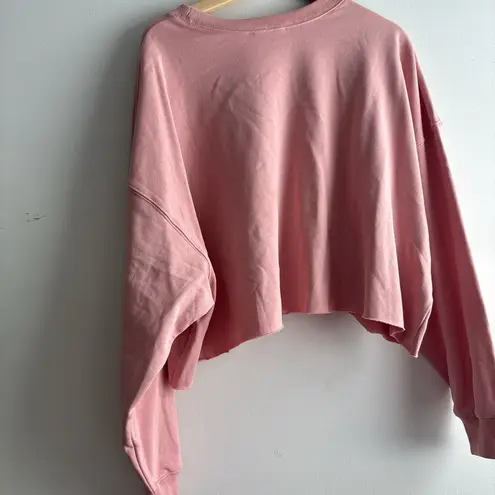 Peach Love California Pink and White Crew Neck Sweater