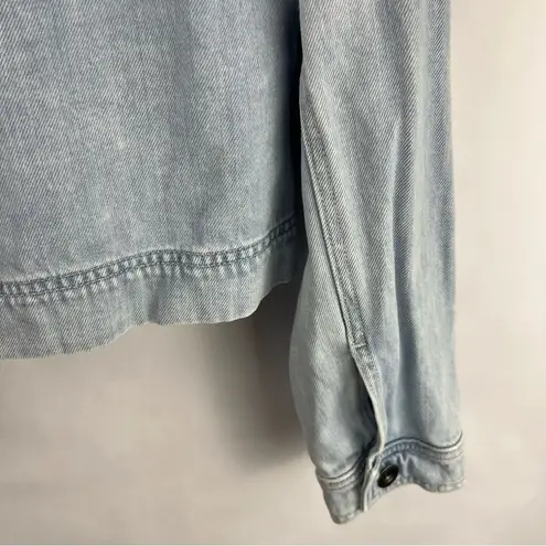 Bella Dahl Cropped Light Wash Denim Jacket Cotton Tencel Utility Western