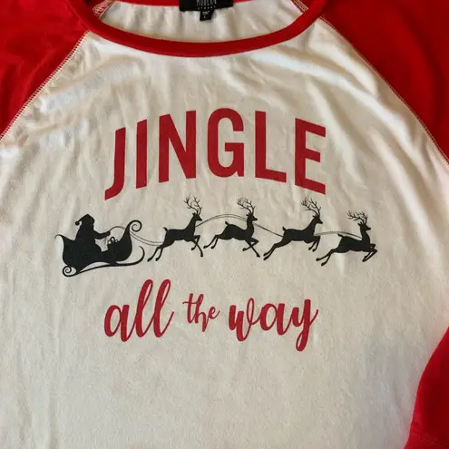 Modern Canvas Christmas shirt Large Red White Long Sleeve Lightweight Sweatshirt