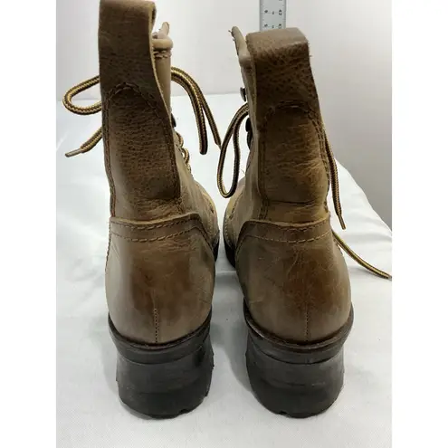 Baretraps Womans Bare Traps Combat Boots 8.5 M Brown Lace Up Chunky Lug Heel