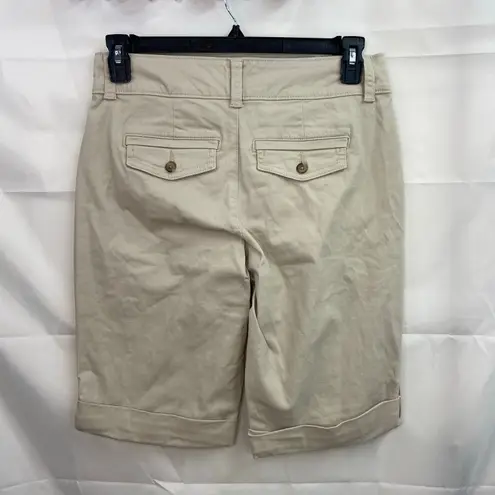 Charter Club NEW women's sand tan cuffed stretch cotton modest shorts casual 4