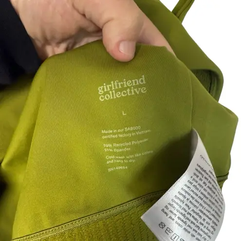 Girlfriend Collective Women’s Topanga Halter Neck Sports Bra Green L