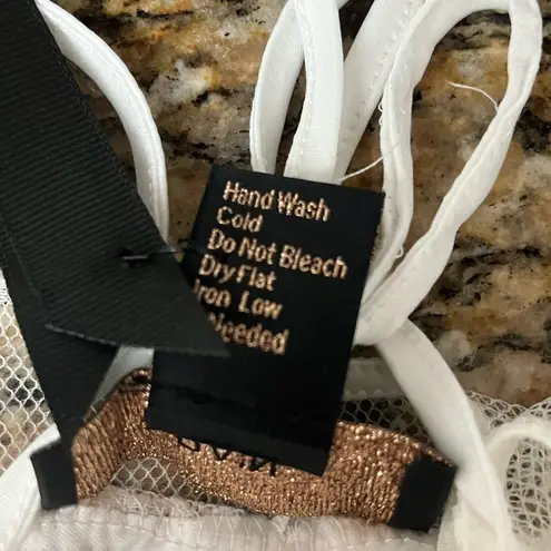 RAIN ivory Lace Crochet Overlay Good Should Tunic Blouse L Beach Boho Sheer White Size L