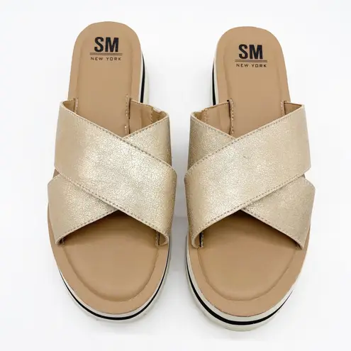SM New York Womens 9 Lyric Platform Sandal Rose Gold Metallic Criss