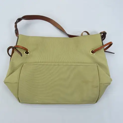 Dooney & Bourke Vintage  Canvas Satchel Purse Tan Nylon Leather Braided Handle‎ - Image 6