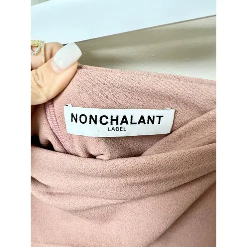 Nonchalant Label Pull On High Waisted Ruched Mini Skirt Mauve Pink Womens Size M Size M