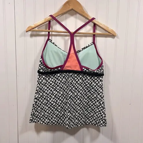 Nike  patterned racer back swim tankini