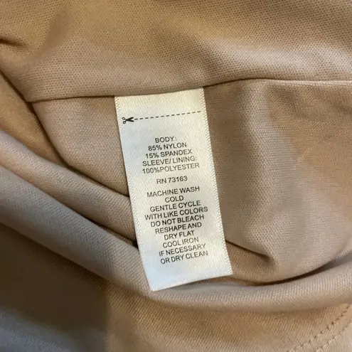 Cable & Gauge Tan Lace High Neck Sleeveless Blouse S