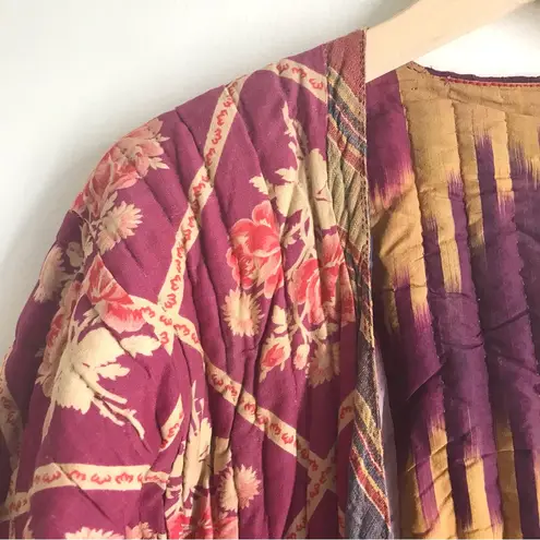 Vintage Afghan/Uzbek Silk Chapan Robe Patchwork Floral & Ikat | Collectors Piece