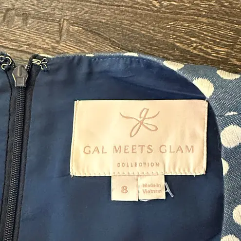 Gal Meets Glam Amy Navy Polka Dot Mini Dress Size 8
