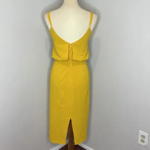 Dress the Population Alondra Blouson Sheath Dress in Marigold Size X-Small