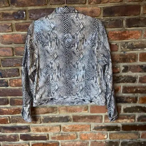 Amanda Smith  Faux Snakeskin Button Down Motorocycle Jacket Women's Size 10 thumbnail 7