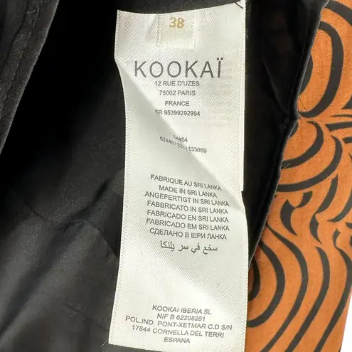 Kookai Brown and Black Tiger Stripe Satin Bustier Top Size 38/XS Blouse