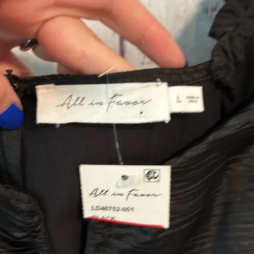 All in Favor NWT Long Sleeve Plissé Satin Minidress