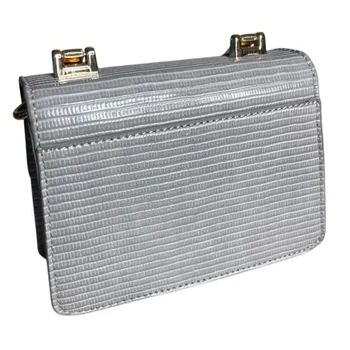 Moda Luxe Grey Handbag Crossbody Metal Handles Removable Chain Strap - Image 2