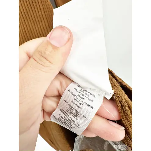 NICHOLAS Braulia Twist Front Cutout Ribbed Knit Mini Dress S NEW Brown