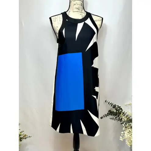 365 Art Marella Marea Abstract Print Sleeveless Dress Blue Black 4