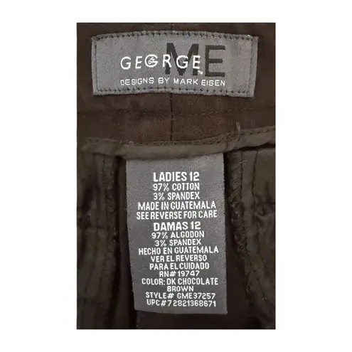 George Ladies Cuffed Brown Shorts – Size 12 | Classic Chino Fit | Chocolate