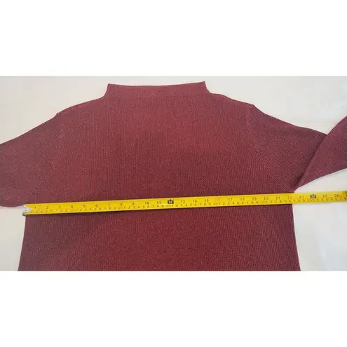 Preston & York Sweater Mock Turtleneck Size XL in Red Metallic