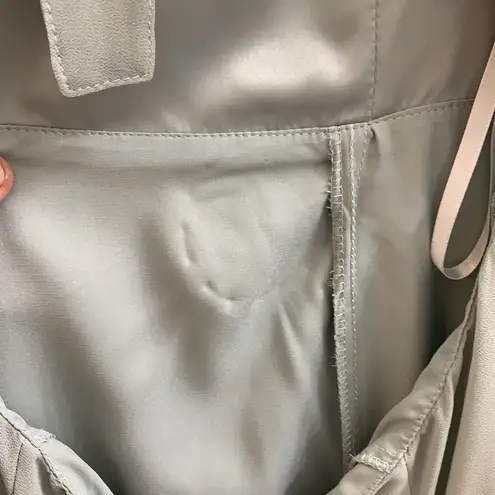 BHLDN Diana Sage green mint gown ruffle slit med