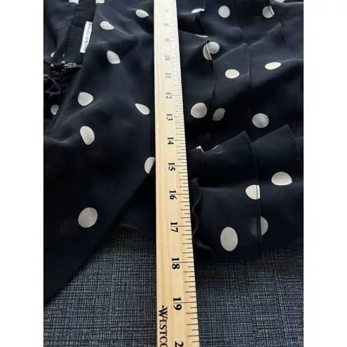 Chetta B Vintage 90s hetta B Maxi Dress Sz 12 100% Silk Polka Dot Black White Sleeveless