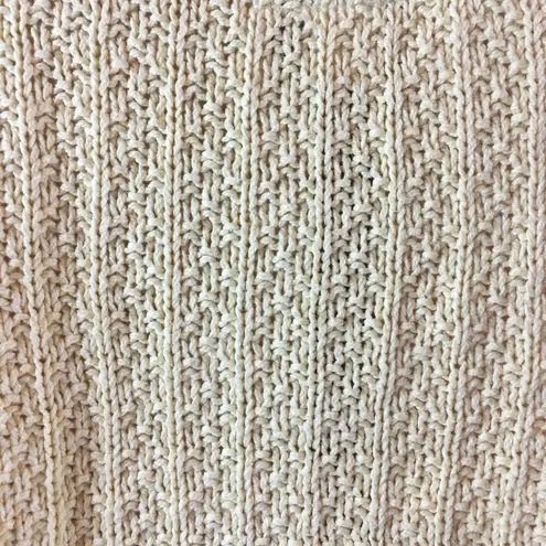 Knit Maven Womens Yellow Short Sleeve Ivory Knit Sweater Top Size M Size M