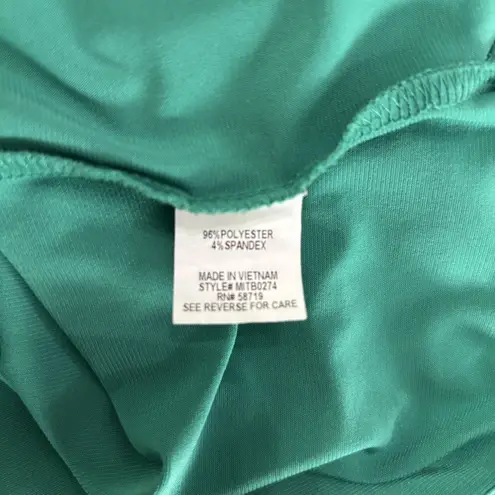 Ny Collection Top XL Green Stretch Knit Button Up Dolman 3/4 Sleeve Tie Front - Image 10