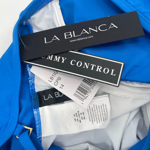 La Blanca Tankini Top Size 14 NWT Island Goddess Keyhole NWT Curvy Capri Blue