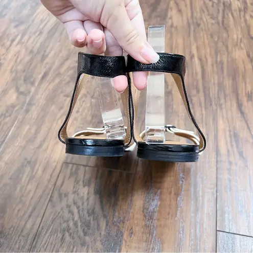 3.1 Phillip Lim • Daisy Ankle Strap Sandals white snakeskin black patent leather