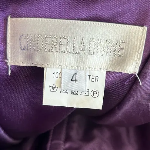 Cinderella Divine Purple Strapless Sequin Beaded Corset Back Long Gown Dress 4