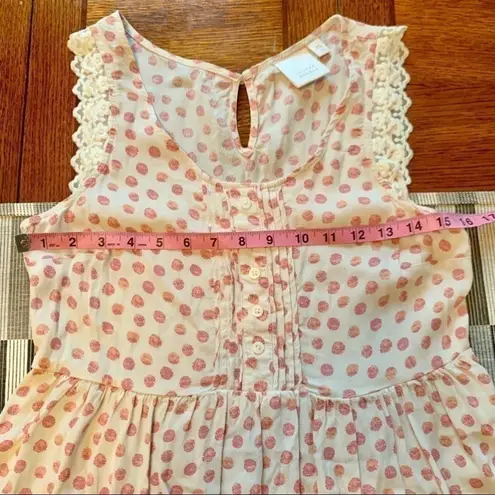 LC Lauren Conrad Polka Dot Lace-Trim Babydoll Tank Size XS