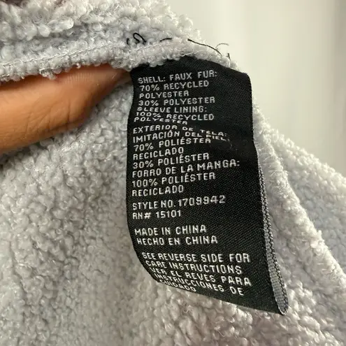 1 Madison Expedition Hooded Teddy Jacket in Gray Size Large