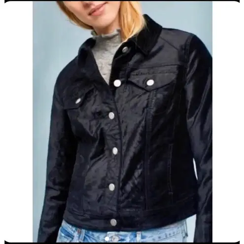 Pilcro and the Letterpress Anthropologie velvet Jean jacket size Large EUC