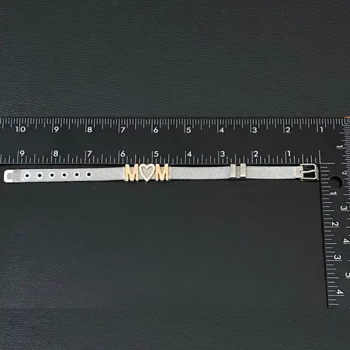 MOM Stainless Steel Mesh Slider Belt Buckle Clasp Bracelet 22.1g