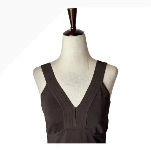 Lafayette 148 Tank Top Women Small Brown Knit V Neck Top Preppy Luxury Mature