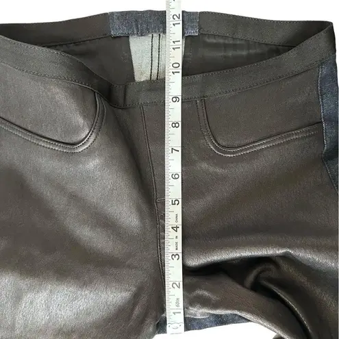 Helmut Lang Elastic Waist Lambskin Leather Jeans Black Blue Size 27