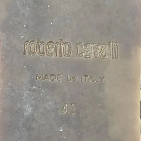 Roberto Cavalli Womens 41 Shoes Brown Platform Espadrillas Vacchetta Sandals