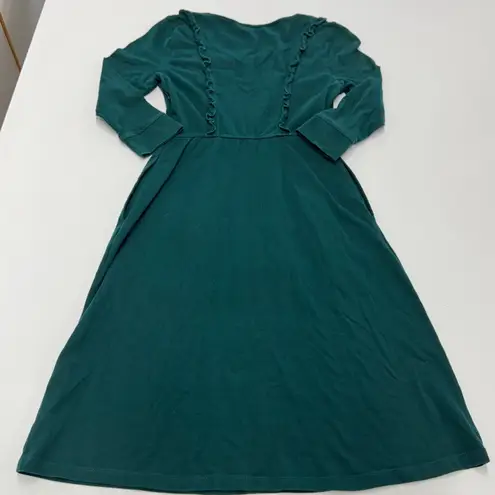 Eshakti Dress Womens Size 4 Teal Green Long Sleeve Ruffle Detail A-Line