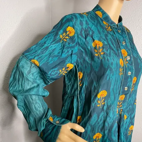 Ritu Kumar NWT Loose Fit Teal Green Floral Printed Kurti Size 36 (US Medium)