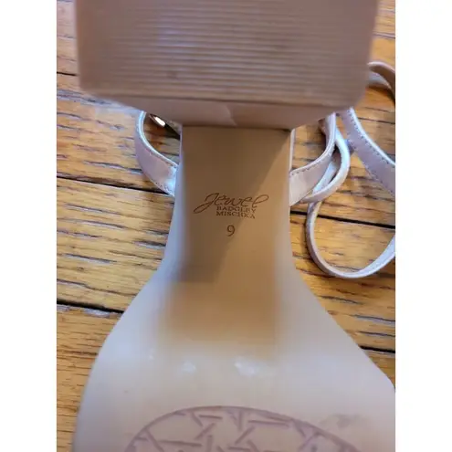 Badgley Mischka Womens Satin Platform Block Heel Sandals Light Pink Size 9