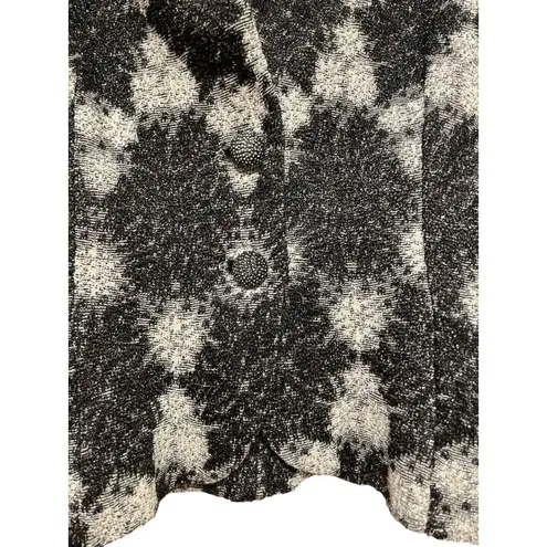 Missoni Metallic Knit Blazer Jacket Women Size 42/US 6 Black Silver Dressy