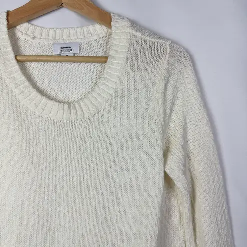 Old Navy  Ivory White Scoop Crewneck Pullover Sweater M - Image 3