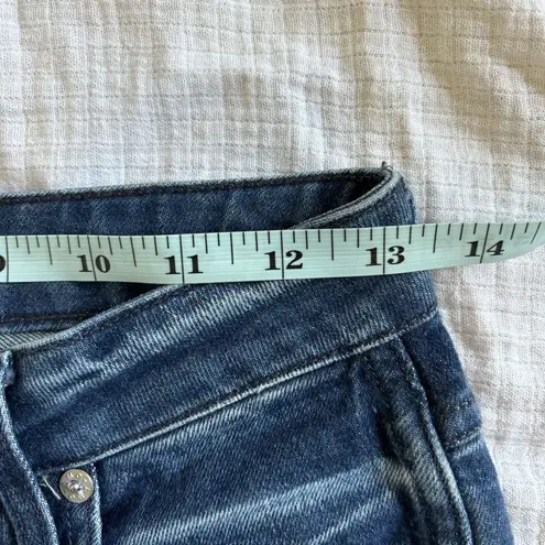 AMO Jeans Womens 25 Stix Crop Forever Blue USA Blue