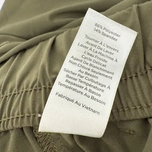 T by Talbots Pants Women's Size Medium Lightweight Stretch Wide Leg Crop Green