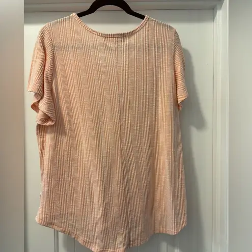 French Laundry Orange Pink Short Sleeve Button Down Shirt