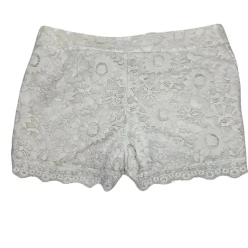 Max & Riley High Waisted Capricorn Lace Dressy Shorts Cream Bohemian SZ XL Tan